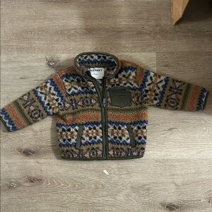 Old Navy Multicolor Patterned Fleece Jacket